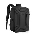MOSISO カメラバックパック DSLR/SLR/ミラーレス用、対応機種 Canon/Nikon/Sony、保護 カメラバッグ 防水 対称幾何 ハードケース 三脚付き & 15-16インチ ラップトップ コンパートメント収納可(ブラック)