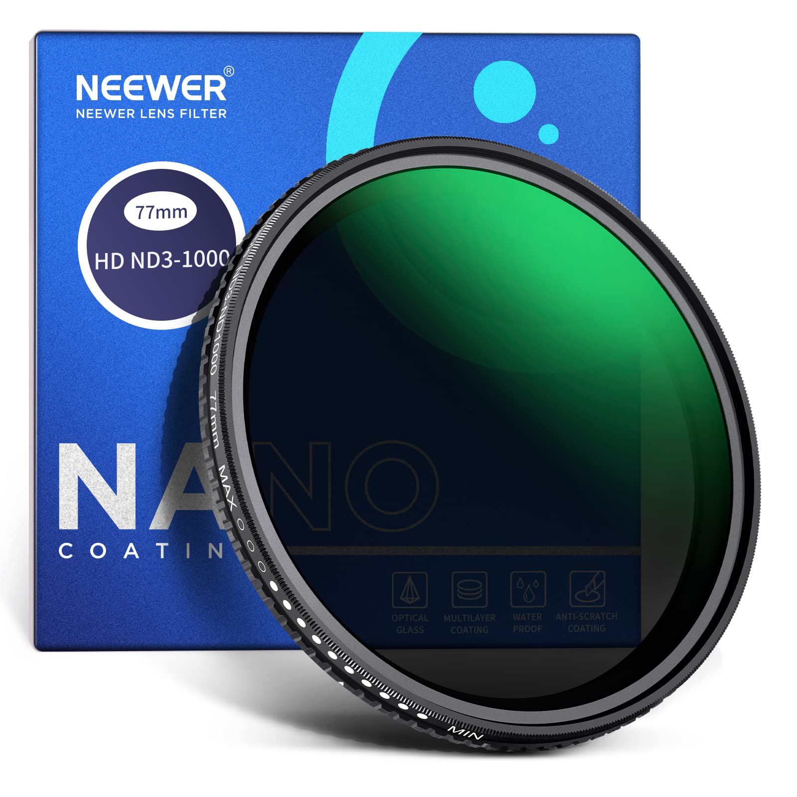 NEEWER 77mmNDե륿 ND3-ND1000 1.5-10ߥƥåɥȥå ˥塼ȥǥ󥷥ƥե륿 HDإ...
