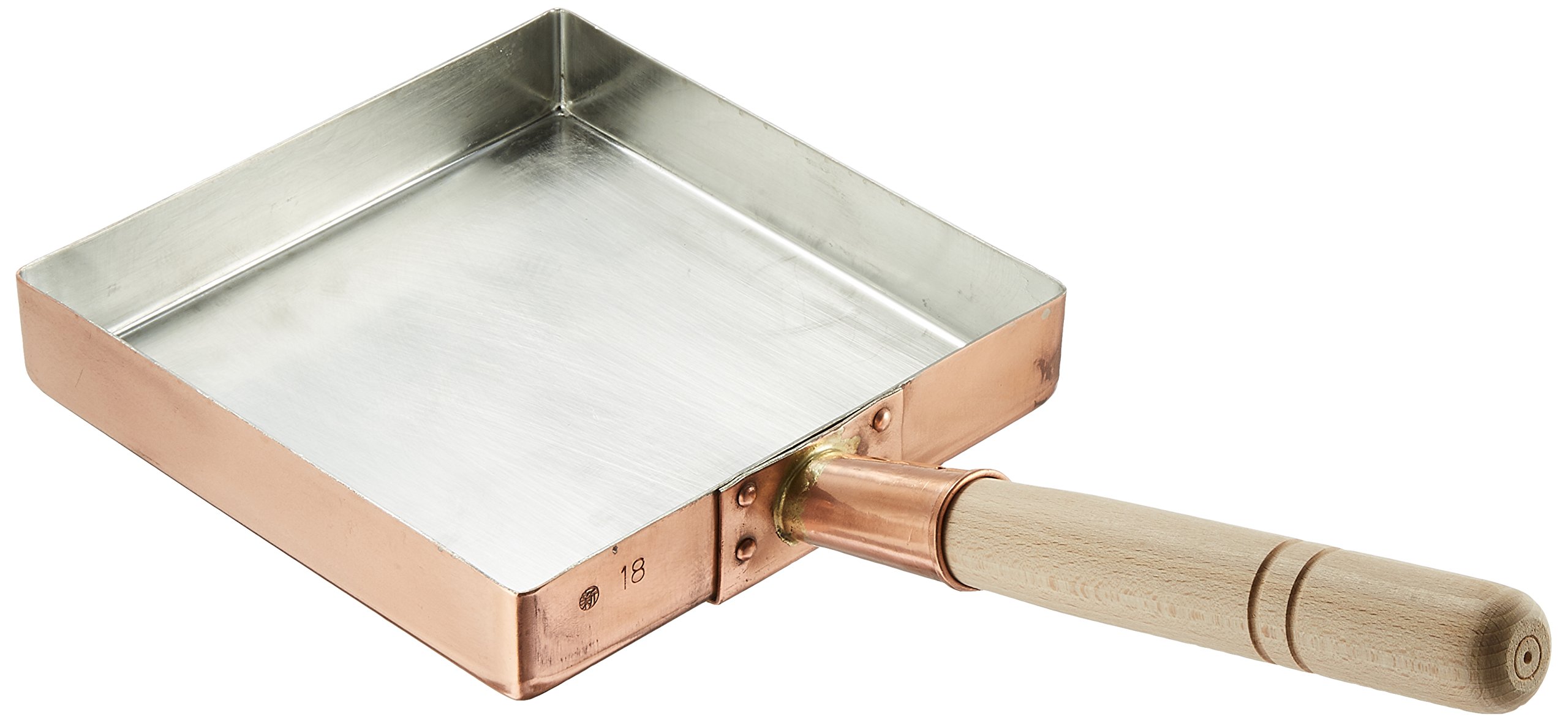 遠藤商事 TKG 卵焼きフライパン 18cm 銅の優秀な熱伝導で卵が均一に加熱されふっくら美味しく ガス火専..