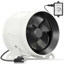 Hon&Guan ダクトファン 200mm 強力 無段階調速可能 【インボイス制度登録店】 金属ケース ダクト用換気扇 省エネ 塗装ブース用 マイニングリグ冷却 インバータダクトファン 無段階調速スイッチ付き 産業用排風機 (HI-200PE)