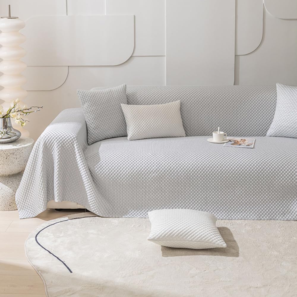 JEMAジェマ ソファーカバー マルチカバー 接触冷感 ひんやり 夏用ブランケット 長方形 大判 1-2人掛け 北欧風 おしゃれ 犬猫用 傷防止 爪とぎ防止 無地 柔らかい 多機能 防塵カバー テーブルクロス テーブルカバー シンプル 洗濯可 人気 雑貨