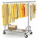 HOKEEPER ハンガーラック パイプハンガー 耐荷重100KG 業務用 大容量 収納ラック 物干し スタンド 洋服ハンガー 衣類収納 棚付き 縦横伸縮
