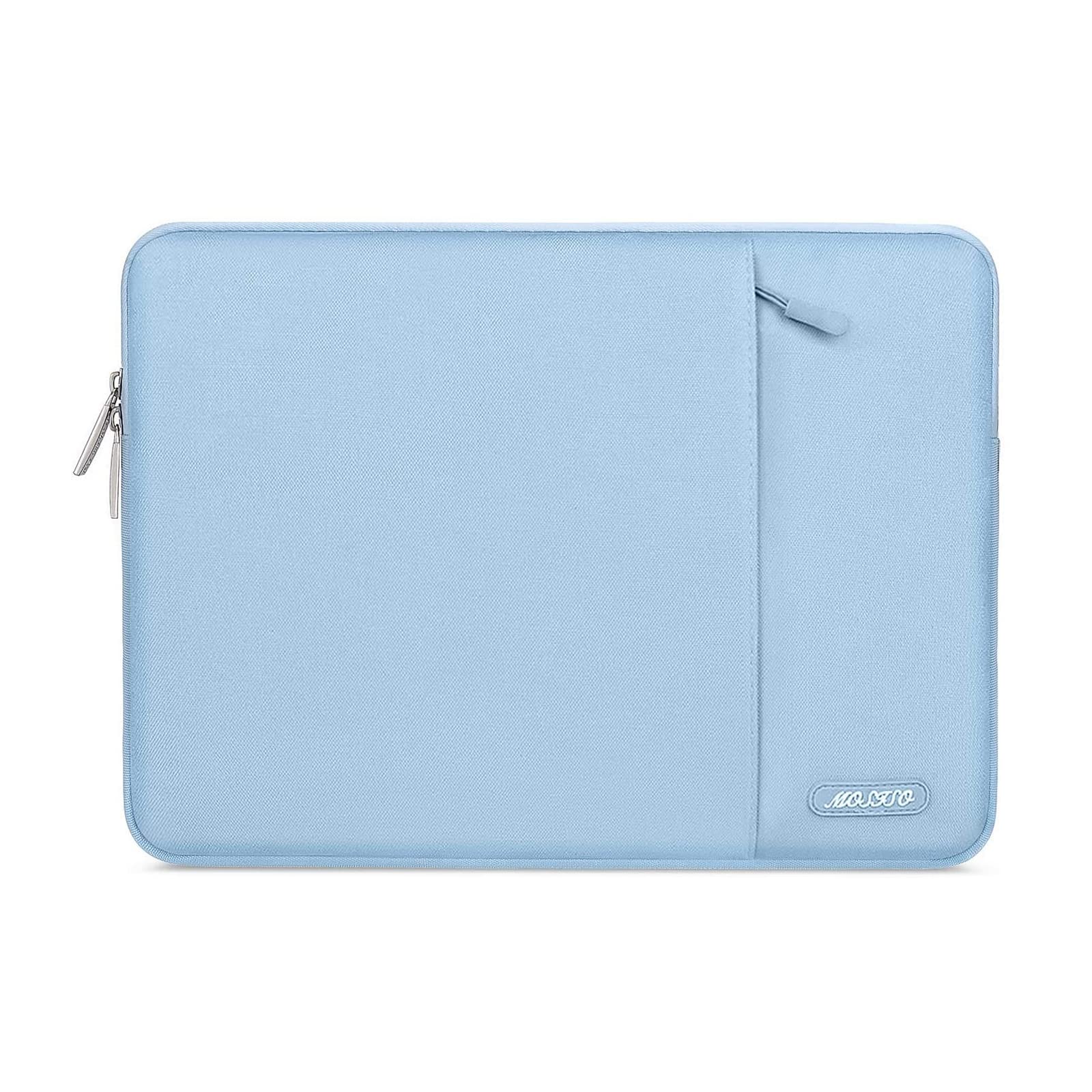 MOSISO ラップトップ スリーブバッグ、対応機種 Laptop 13.3インチ、ポリエステル 撥水 保護 縦型ケース ポケット付き(エア ブルー)