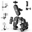 NEEWER スーパークランプ 7.62cmデュアルボールヘッドマジックアーム付き カメラ&スマホクランプマウント 蟹バサミクランプ 1/4