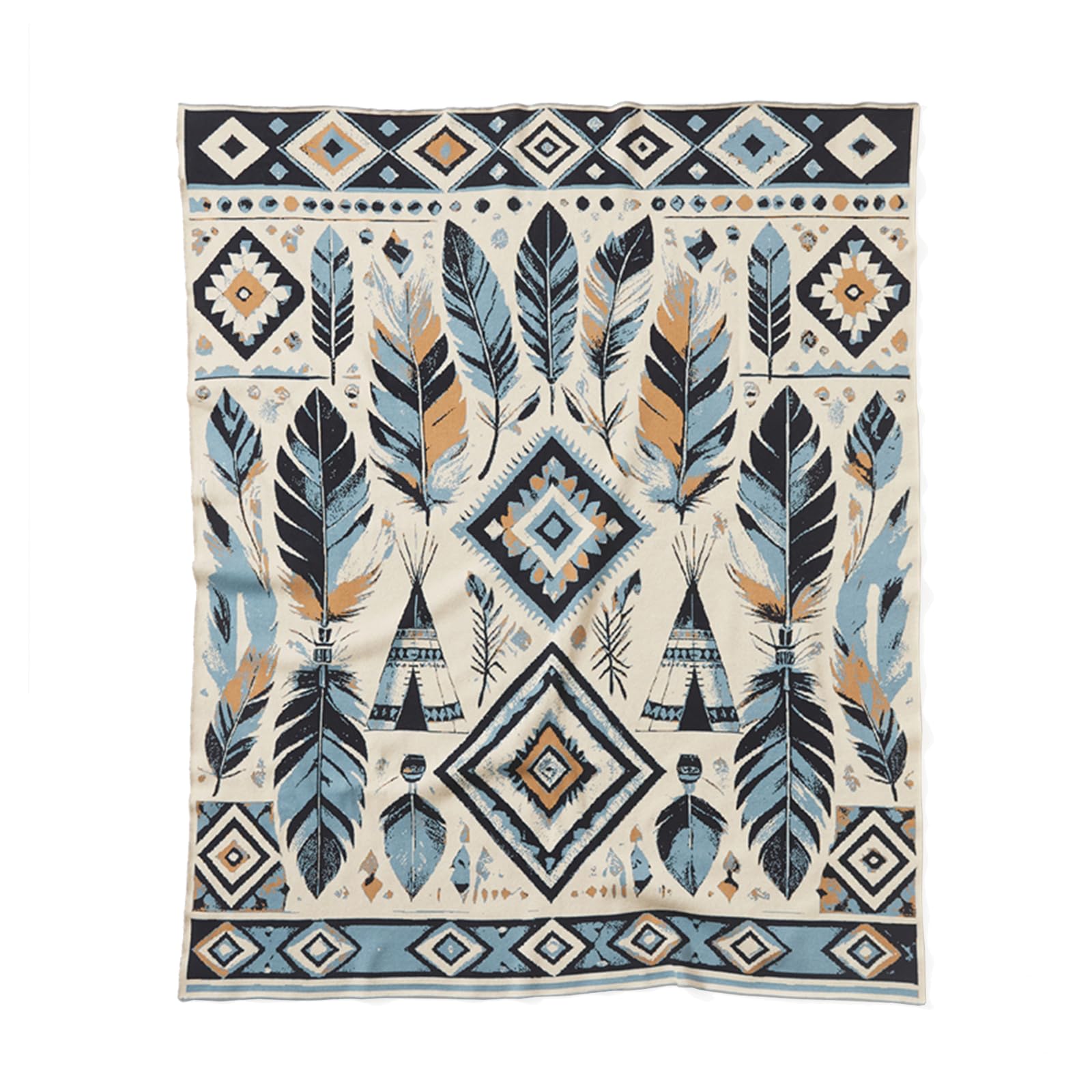 MOKOYA ふわもこ カシミヤ調 毛布・ブランケット 暖かい おしゃれ ボヘミアンスタイル 130x160cm 通年..