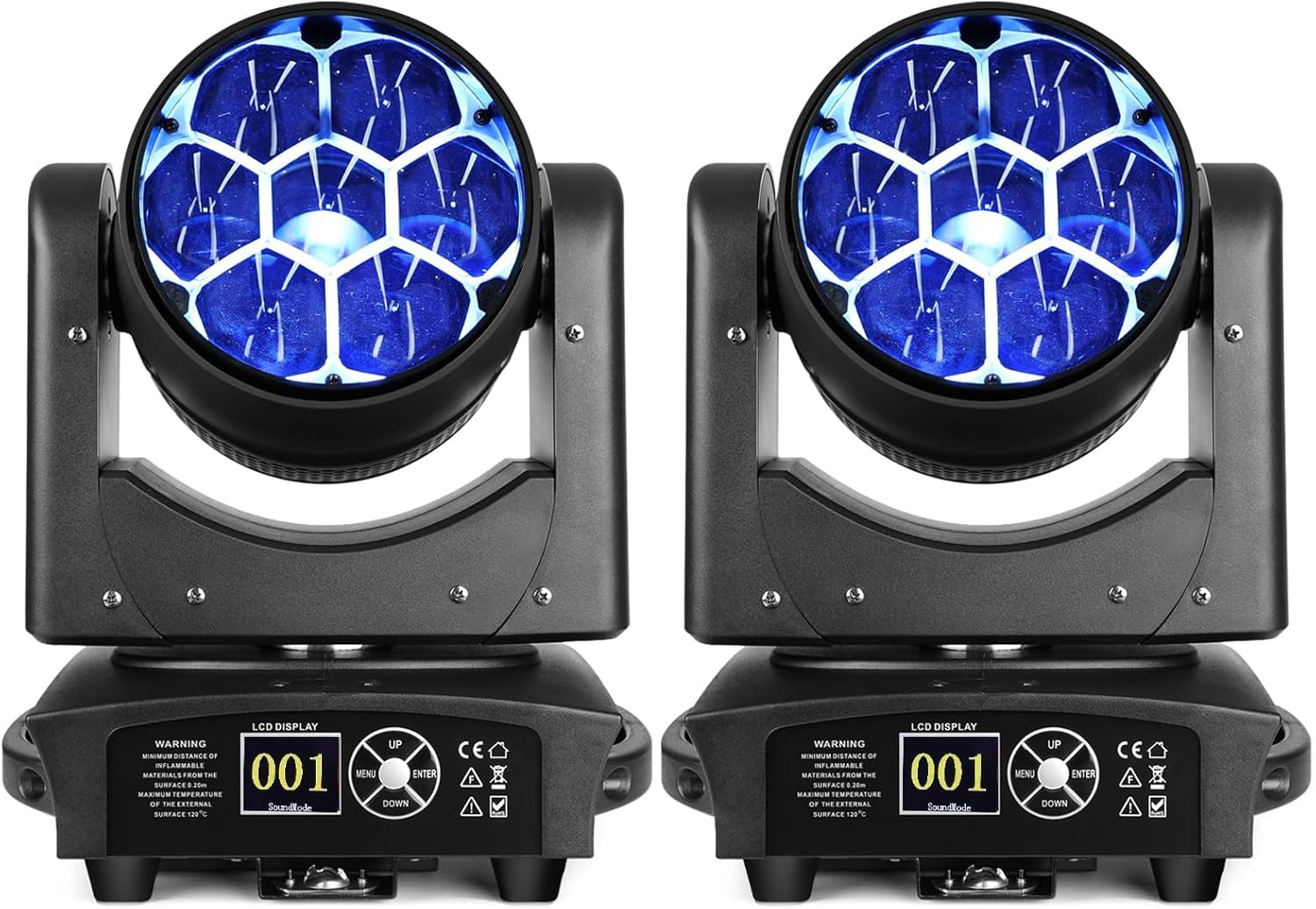 Rakuten - BETOPPER 350W移動ヘッド ライト 7x40W RGBW の洗浄/ズームレンズ/CTO の効果の蜂の目 DJs、棒、クリスマスおよびホーム パーティーの照明のために活動化させる音が付いている LED の段階の照明ライト、2 パック