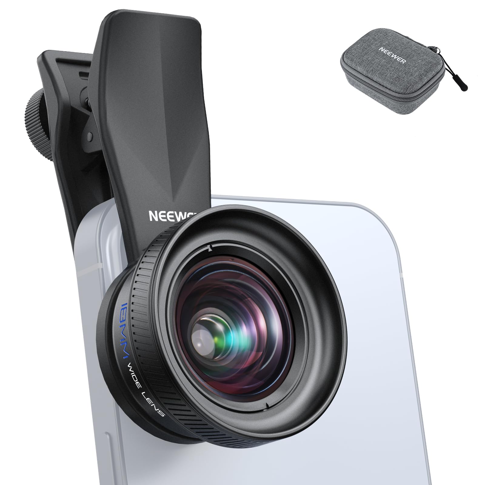 楽天SelectSHOP 岐阜 楽天市場店NEEWER 18mm広角レンズ 17mmネジ/スマホカメラレンズクリップ付き 100°FOV 0.5倍倍率 5群6枚 モバイル写真撮影用 コンパチブル iPhone 16 Pro Max/15/14/13 Pro Max/Android/Galaxy S