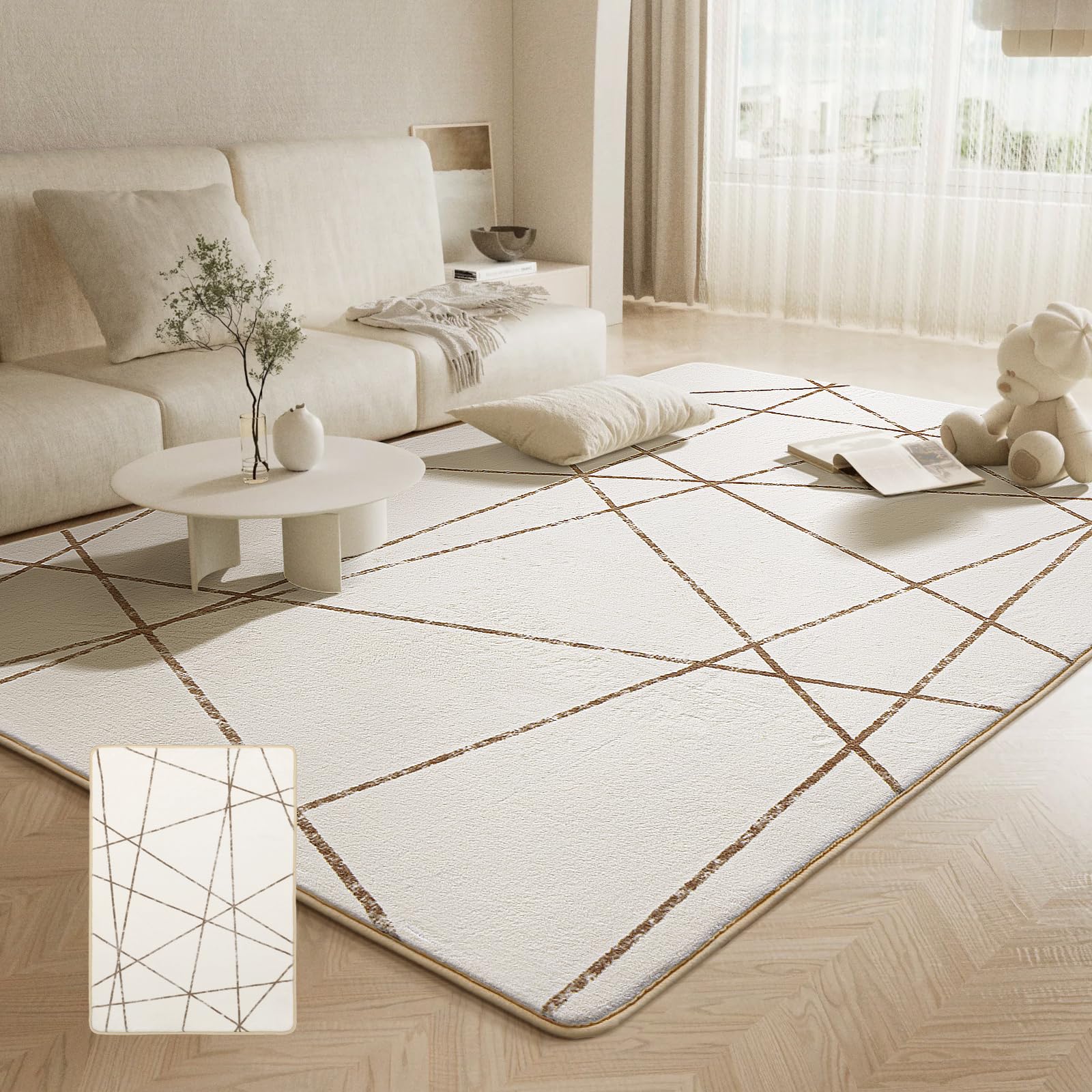 Beddiny カーペット ラグ マット 約4畳 極厚 2cm ふわふわ肌触 低反発 厚手 洗える オールシーズン 滑..