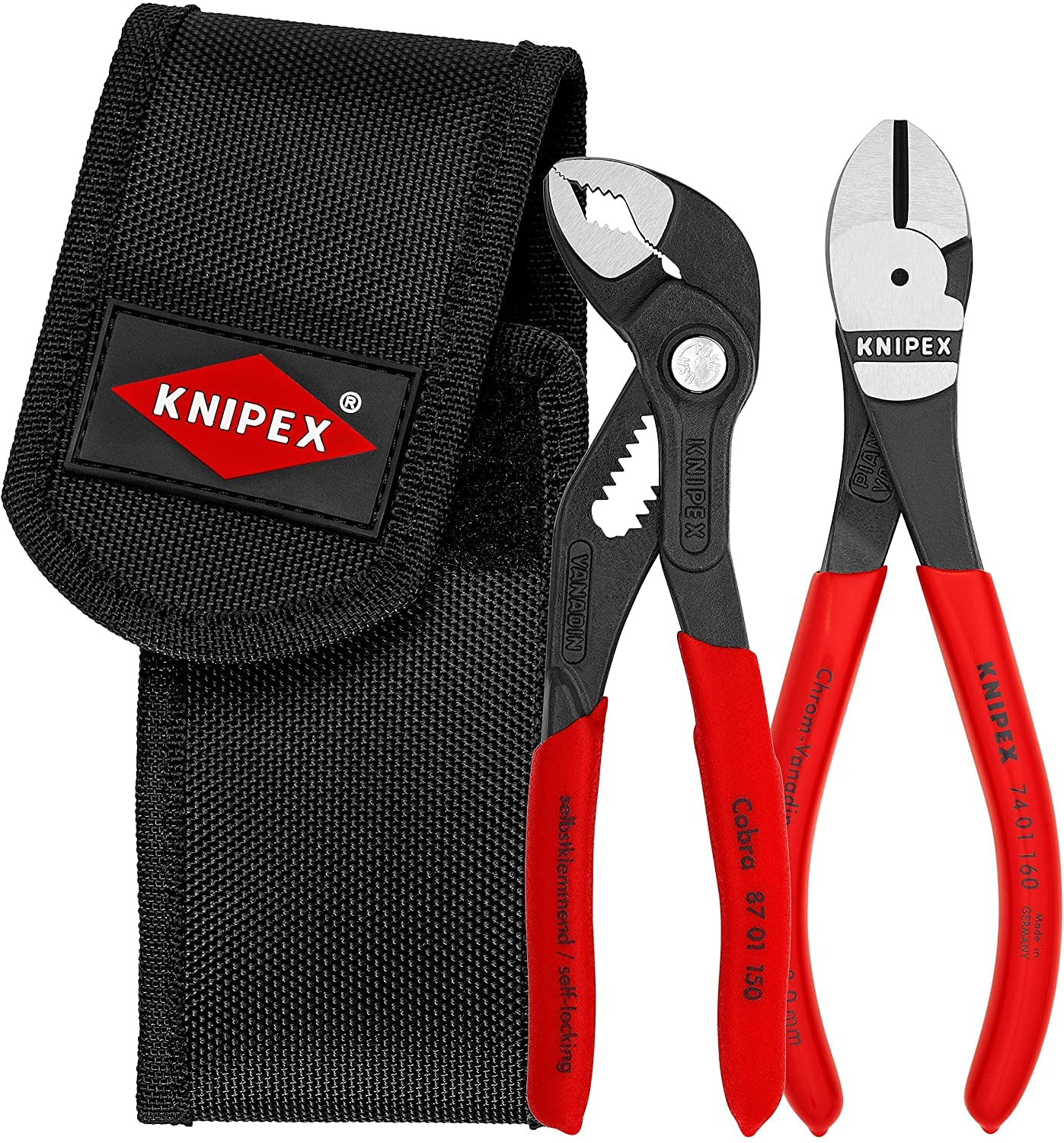 クニペックス KNIPEX 002072V02 ミニコブラ + ニッパーセット