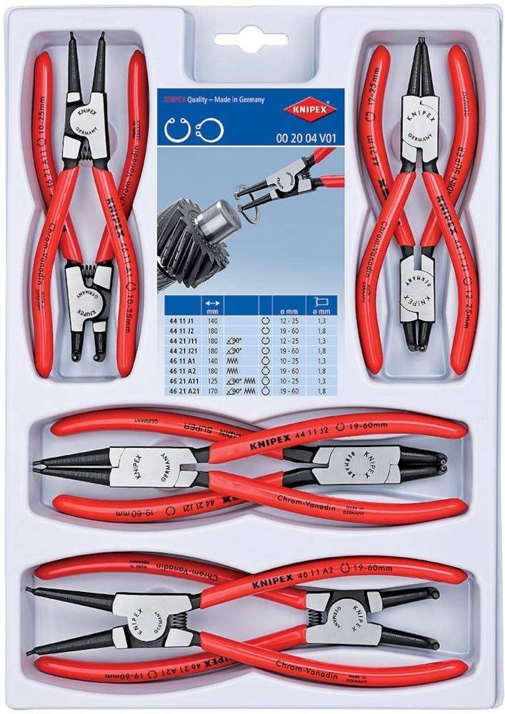 Rakuten - クニペックス (KNIPEX) スナップリングプライヤー KNIPEX 002004V01 スナップリングプライヤーセット(8本組) 002004V01