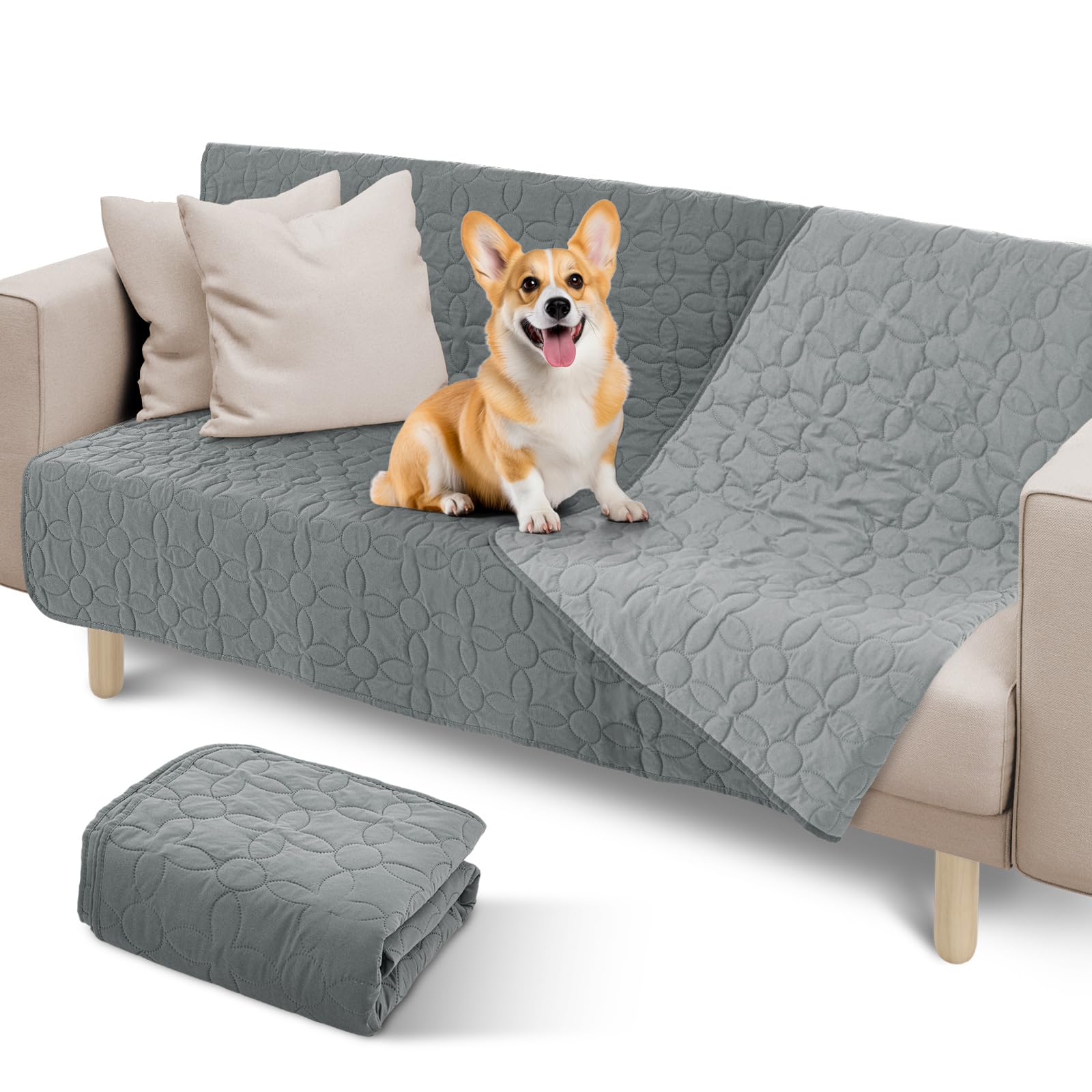 LOOBANI防水シーツ ペット 漏れ防止 防水シーツ シングル ダブル ベッド 犬 猫用 防水カバー ベッド 両..