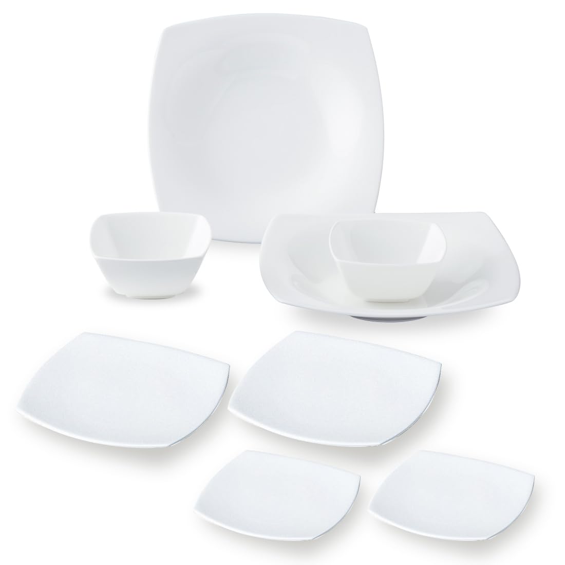 Rakuten - NARUMI(ナルミ) 福袋 2026 食器 8ピースセット スタイルズ ホワイト 2人用 シンプル スクエア 食器セット 電子レンジ温め 食洗機対応 50481-23415NT