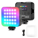 NEEWER RGB61 磁気RGBビデオライト 小型 360°フルカラー LEDカメラライト コールドシュー3個付き CRI97+ 20シーンモード 2500K-8500K 2000mAh 充電式 ミニ ポータブル 軽量 照明撮影用ライト