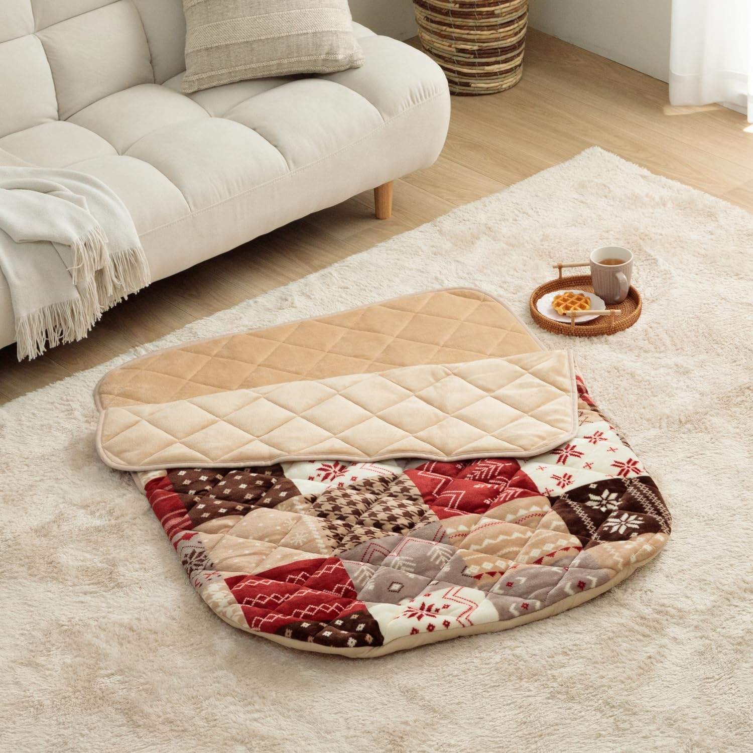 イケヒコ ポケットこたつ(R) リーチェ レッド 約90×120cm パーソナル 節電 ふんわり フランネル 洗える カジュアル 持ち運び簡単 ＃1171400245199