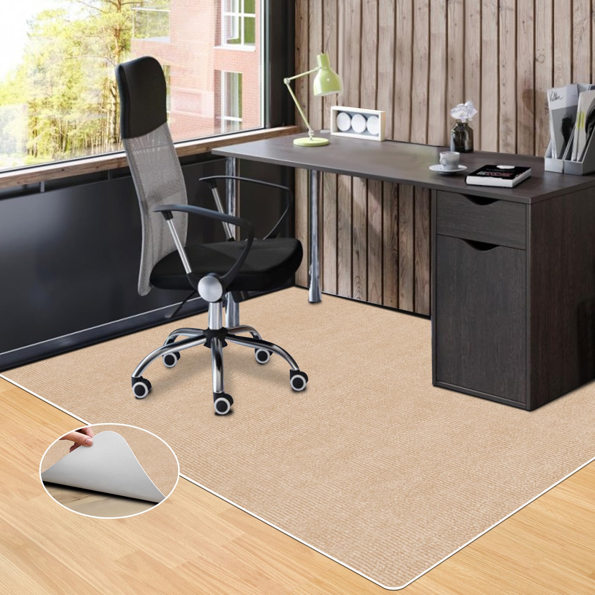 【 限定ブランド】チェアマット フロアマット 床保護マット HAODEMI 160*140cm 厚さ4mm TPRカーペット ..