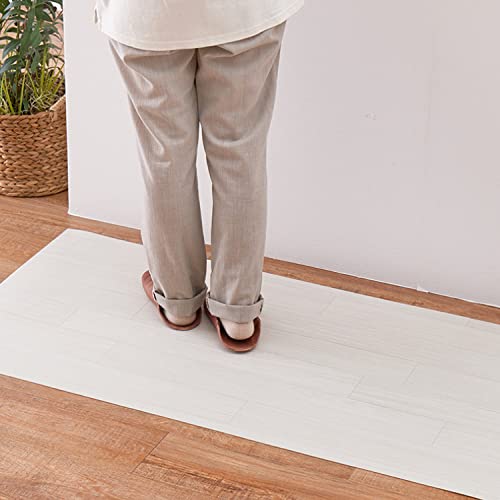 萩原 クッションフロア (約90×450cm,木目クリーム) 水拭きできる 抗菌 防カビ 抗ウイルス 防炎 滑り止..