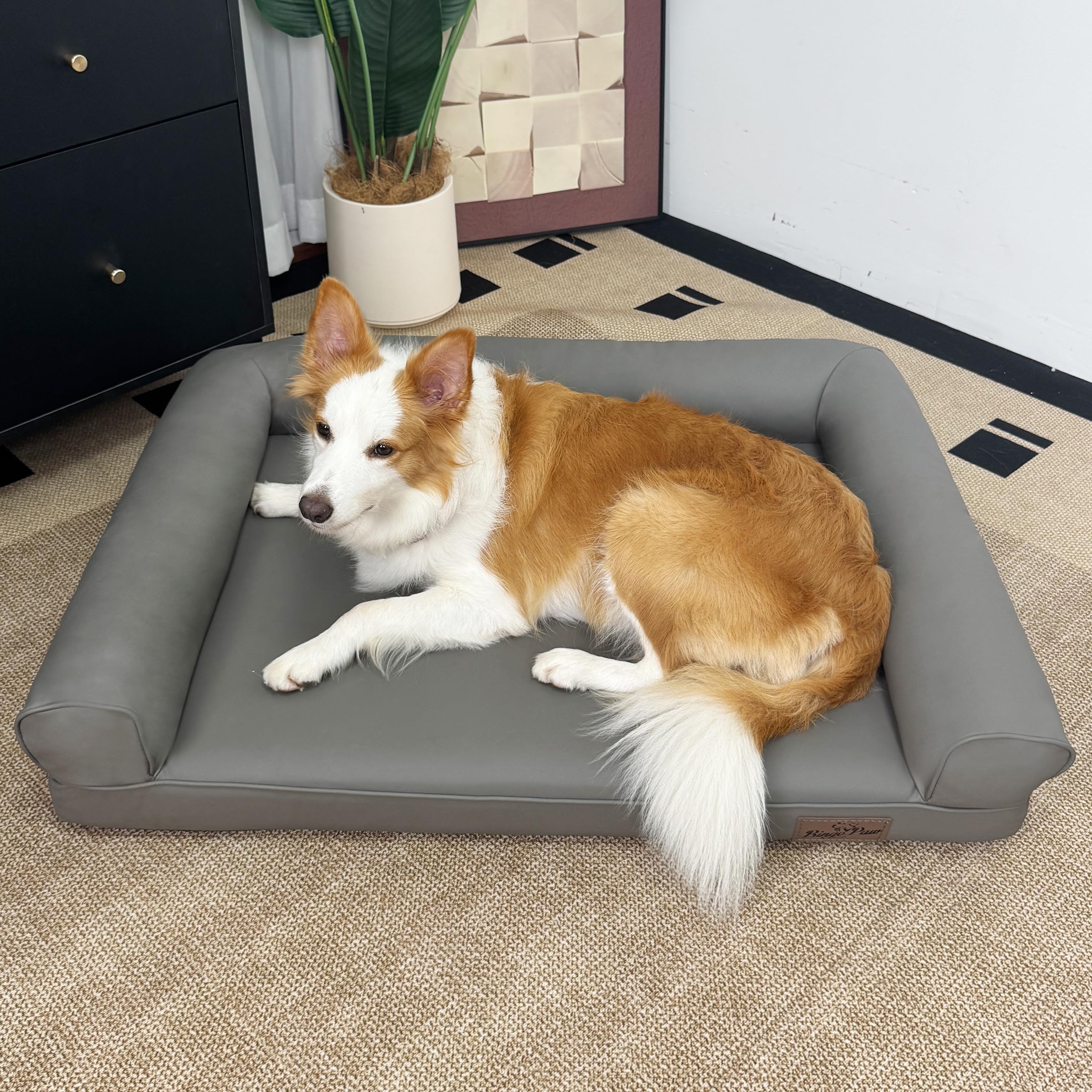 BingoPaw 犬用ベッド 中型犬 大型犬 防水 夏 おしゃれ 破れない レザー クッション ひんやり ペットベッド 冷感 ソファ 犬用クールベッド 介護 冬 体圧分散
