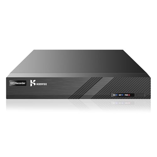 KEOYEE 防犯レコーダー 防犯録画機 NVRビデオレコーダー 防犯カメラ対応 4K 8CH H.265画像圧縮方式 モーション検知 遠隔監視 メール警報 Ipad/iPhone/Android スマートフォン対応 HDDなし