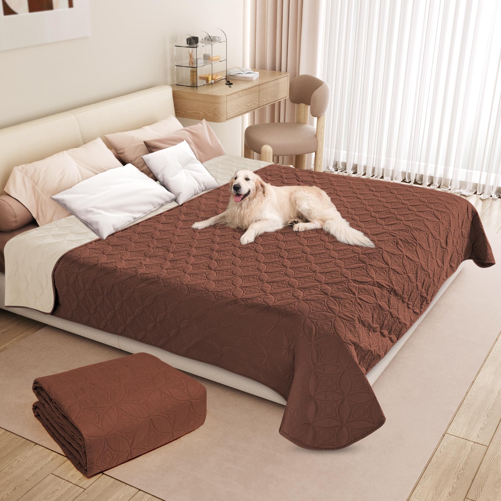 Rakuten - LOOBANI 防水カバー ベッド ソファー 防水シーツ 防水シーツ シングル ダブル ベッドカバー 防水 犬 猫用 防水シーツ 防水 漏れ防止 両面使用 オールラウンドカバー 繰り返し使える 噛み耐性 速乾 防ダニ 制菌 大判 おねしょシーツ 尿失禁 ペ