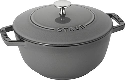 Rakuten - staub ストウブ 「 ワナベ グレー L 20cm 」 両手 鋳物 ホーロー 鍋 炊飯 3合 IH対応 【日本正規販売品】 Wa-NABE 40501-010