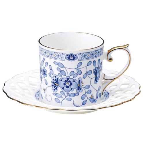 NARUMI(ナルミ) ミラノ メッシュコーヒーカップ&ソーサー(1客) ボーンチャイナ 9682-20893