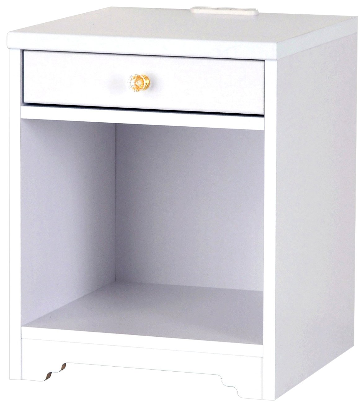 佐藤産業 ANRI ナイトテーブル 幅40cm 奥行40cm 高さ50cm ホワイト 引出し付き コンセント付き 選べる取っ手 AN50-40T WH