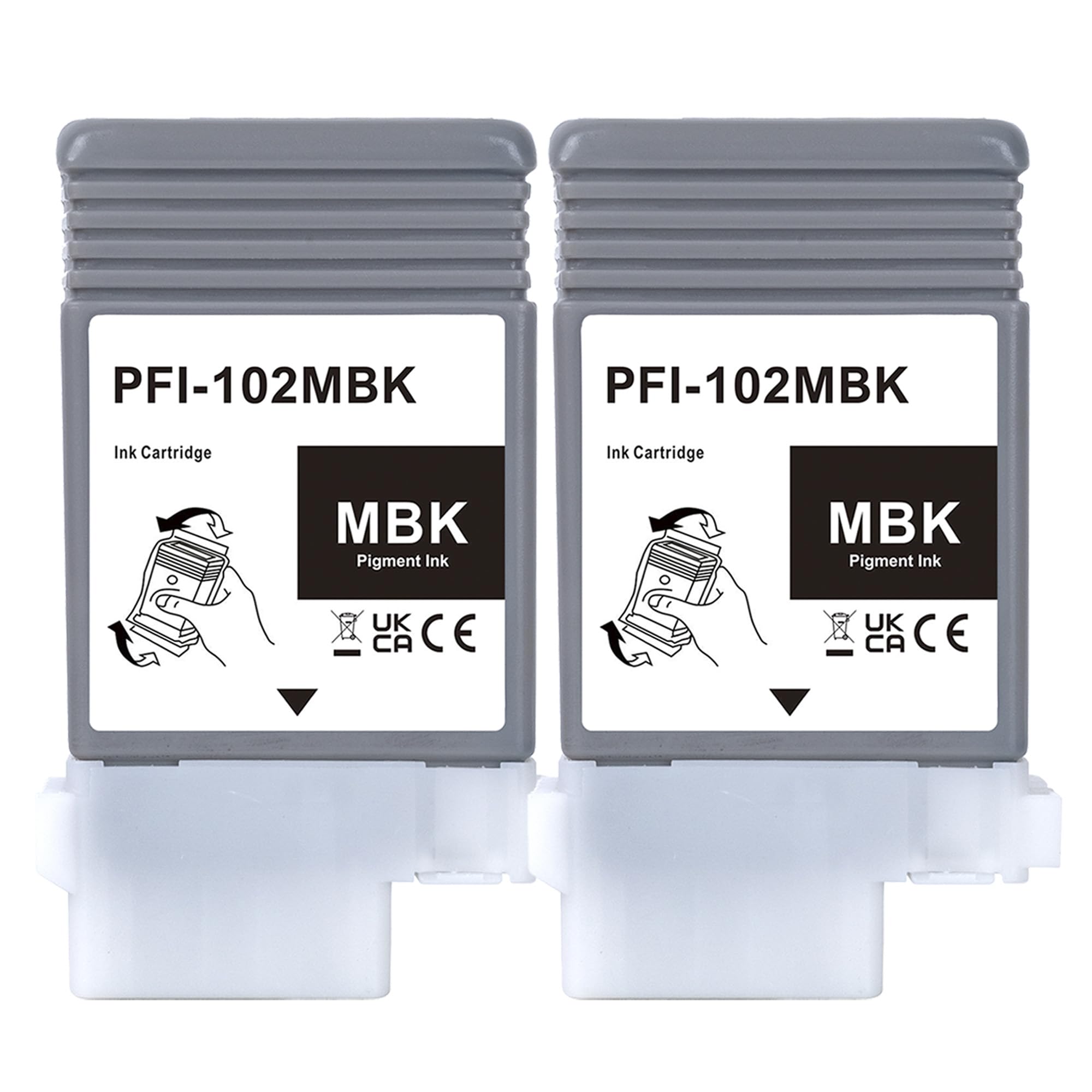 LCL Canon用 PFI-102 PFI-102MBK 顔料(2パック マットブラック） 互換インクカートリッジ 対応機種：imagePROGRAF iPF655 iPF650 iPF755 iPF750 iPF510 iPF500 iPF610 iP