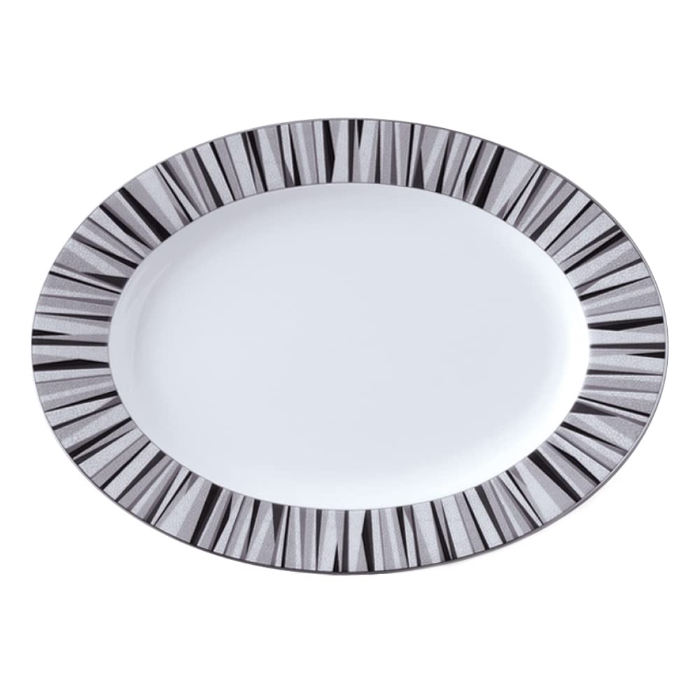 NARUMI(ナルミ) プレート 皿 シャグリーン 32cm ブラック モダンでシンプルな絵柄 おしゃれ ランチプレート ワンプレート 大皿 プラター ギフトボ...