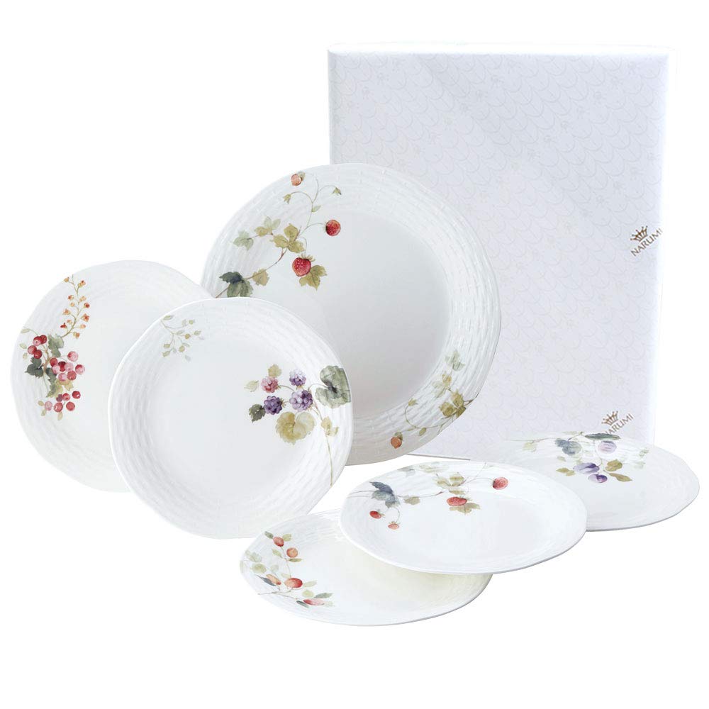 NARUMI(ナルミ) プレート 皿 セット ルーシーガーデン ベリー柄 5柄セット おしゃれ かわいい レリーフ 結婚祝い 母の日 プレゼント 6ピース入り ...