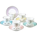 NARUMI(ナルミ) カップ ソーサー セット フェリシータ! コーヒー アソート 210cc 5客セット 96132-21755P