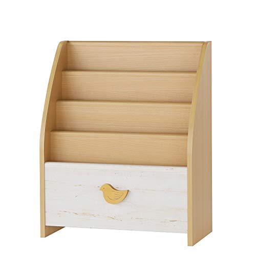 白井産業 絵本ラック ナチュラルブラウン 約幅57 奥行27 高さ70 cm ランドキッズ ?LAK-7055BSA