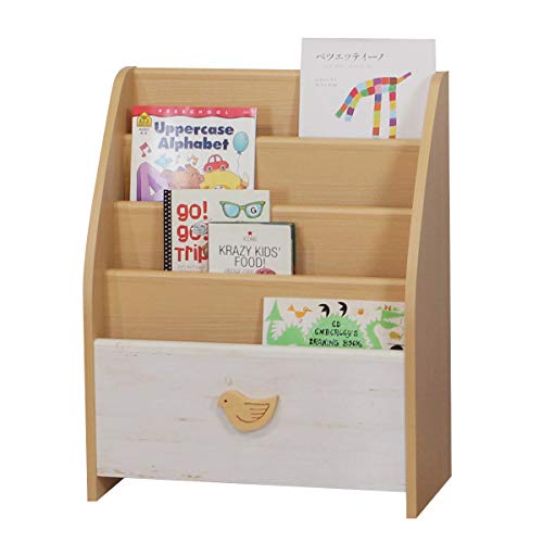 白井産業 絵本ラック ナチュラルブラウン 約幅57 奥行27 高さ70 cm ランドキッズ ?LAK-7055BSA [3]