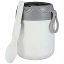 NUOLUX スープジャー レンジ対応 スープカップ 500ml 大容量 スープジャー ランチジャー スープ 容器 弁当箱 スープ容器 コンテナ 蓋付き 漏れ防止 フードボウル 学校 家庭用 お手入れ簡単 食洗機対応 スプーン付き ホワイト