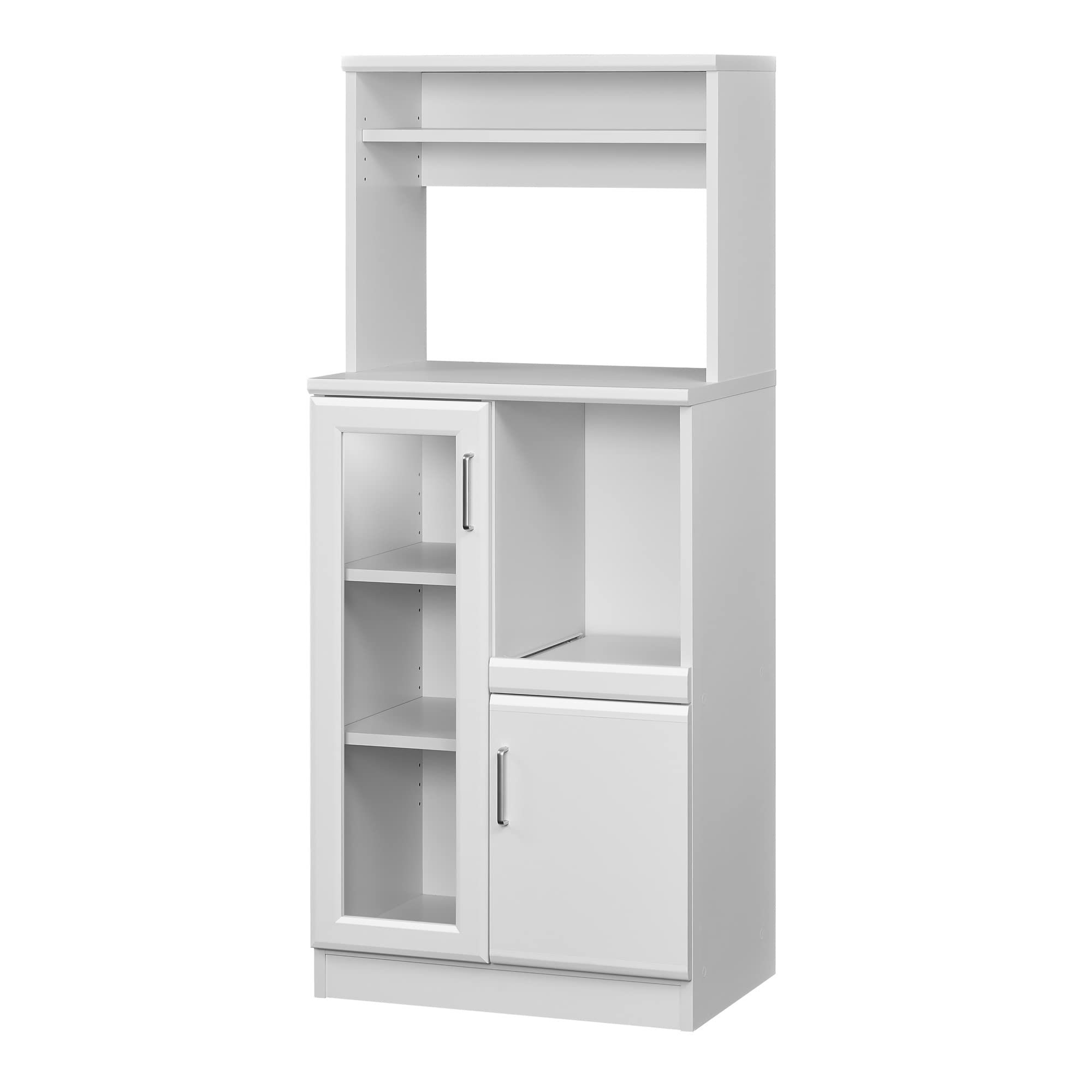 Rakuten - 白井産業(Shirai) レンジ台 食器棚 ホワイト 白 幅58.6 高さ138.0 奥行41.8cm BRM-1460SL WH ベアルモ