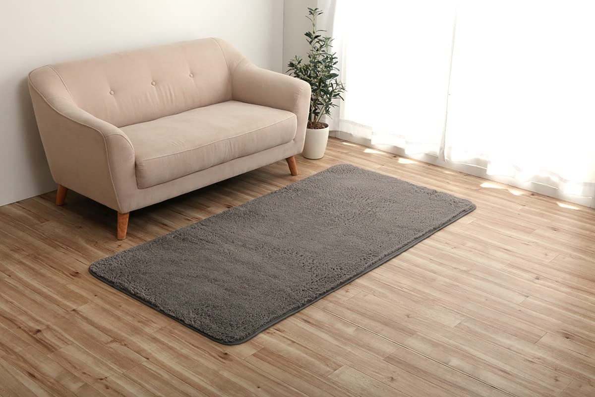 Rakuten - イケヒコ ラグ カーペット マット 長方形 フィリップ2 畳み グレイ 約90×185cm 洗濯機対応 フィラメント 無地 クッション 通年 オールシーズン #1280600131103