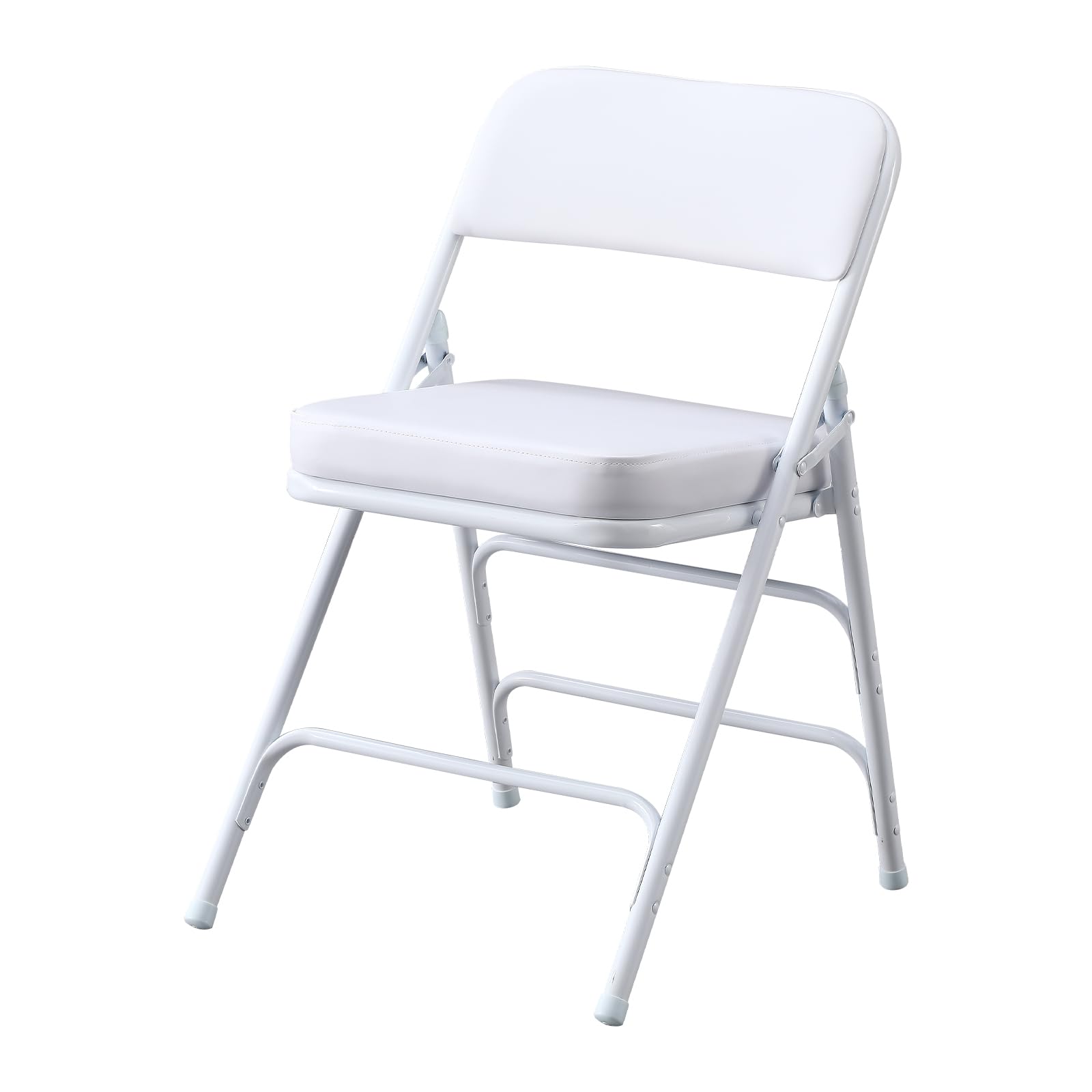 KAIHAOWIN パイプ椅子 折りたたみ椅子 45x53x74cm ミーティングチェア 1脚 会議椅子 背もたれ 折り畳み イス ダイニングチェア 分厚いクッション いす 折りたたみチェア 金属製 省スペース イベント シンプル ホワイト