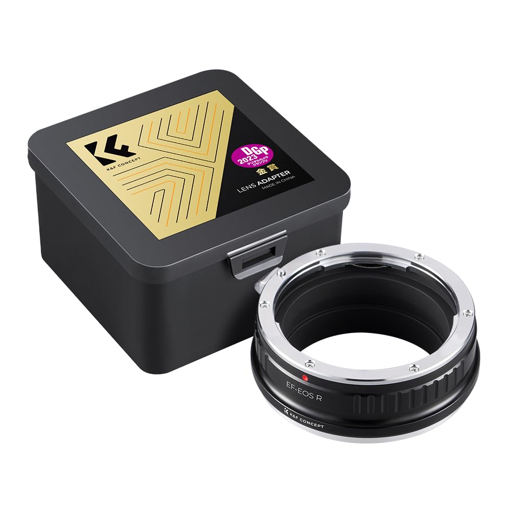 K&F Concept マウントアダプター Canon EOSレンズ-EOS Rカメラ装着 変換アダプター MF マニュアルフォーカス キヤノンEF-キヤノンRF 無限遠実現 メーカー直営店