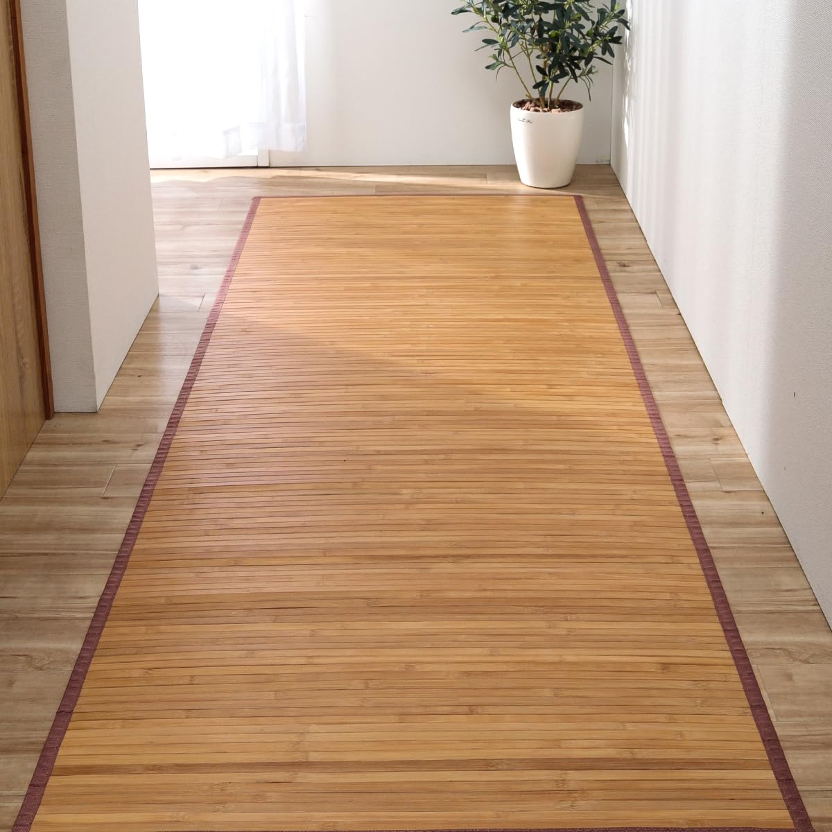 Rakuten - イケヒコ 籐竹カーペット ローマ ライトブラウン 80×180cm 5309390