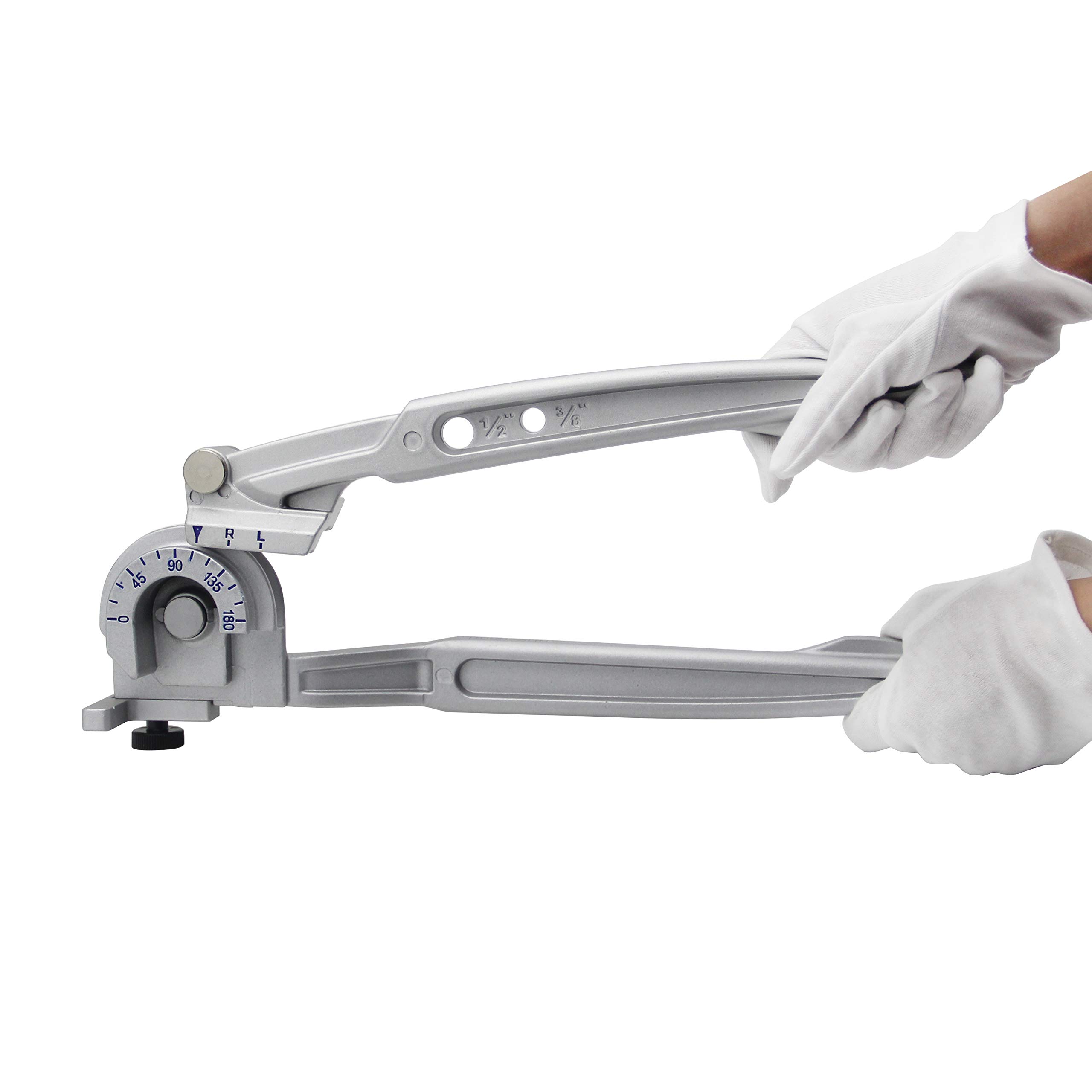 Bonvoisin パイプベンダー レバー式ベンダー 3/8’’ 1/2’’ 180°まで曲げ可能 軟質の銅/鉄/鋼/アルミパイプ エアコン配管改修/diy加工 （3/8’’、1/2’’）