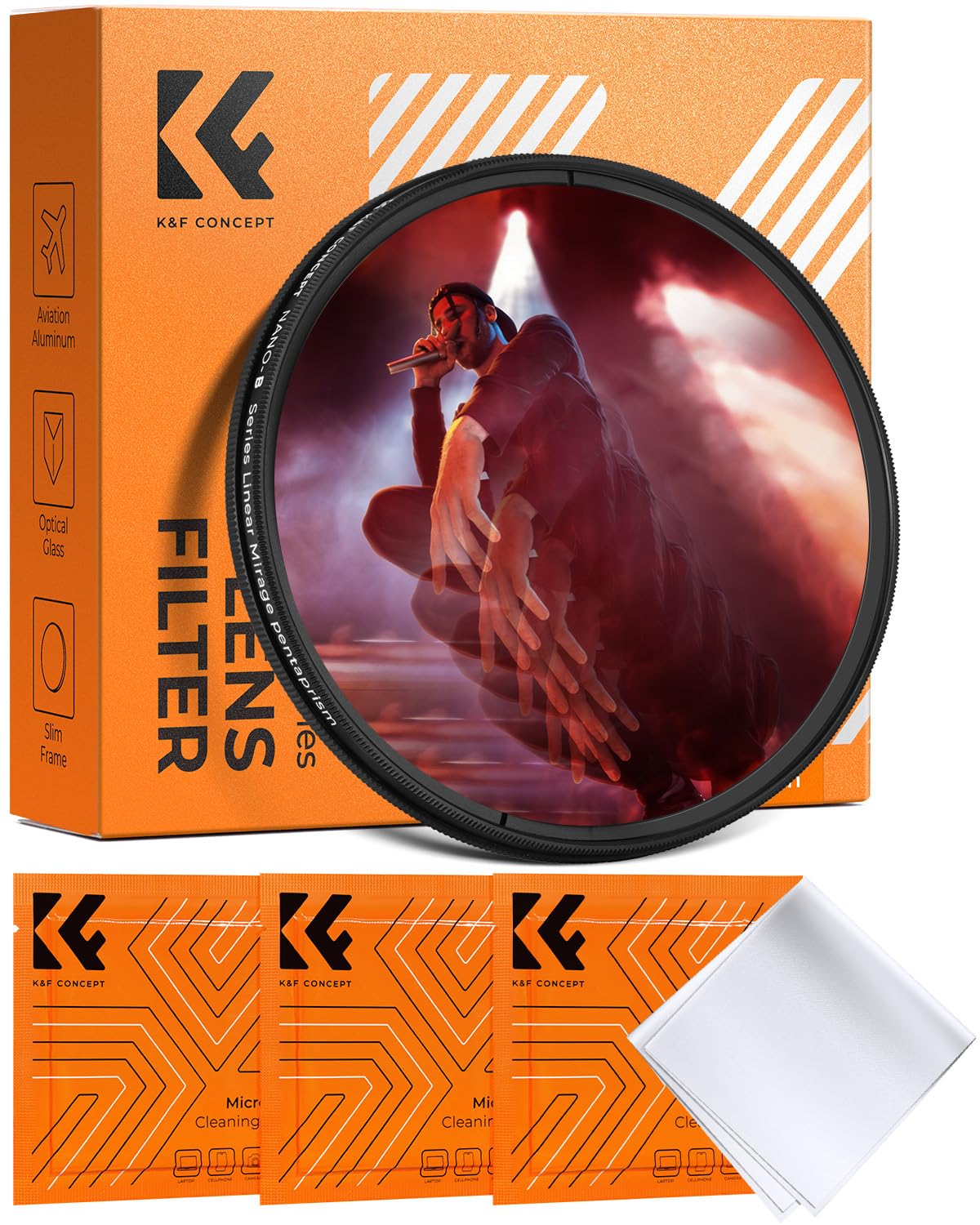K&F CONCEPT 77mm 片側五角プリズムフィルター プリズム 特殊効果フィルター 被写体数変更可能（Nano-Basic）