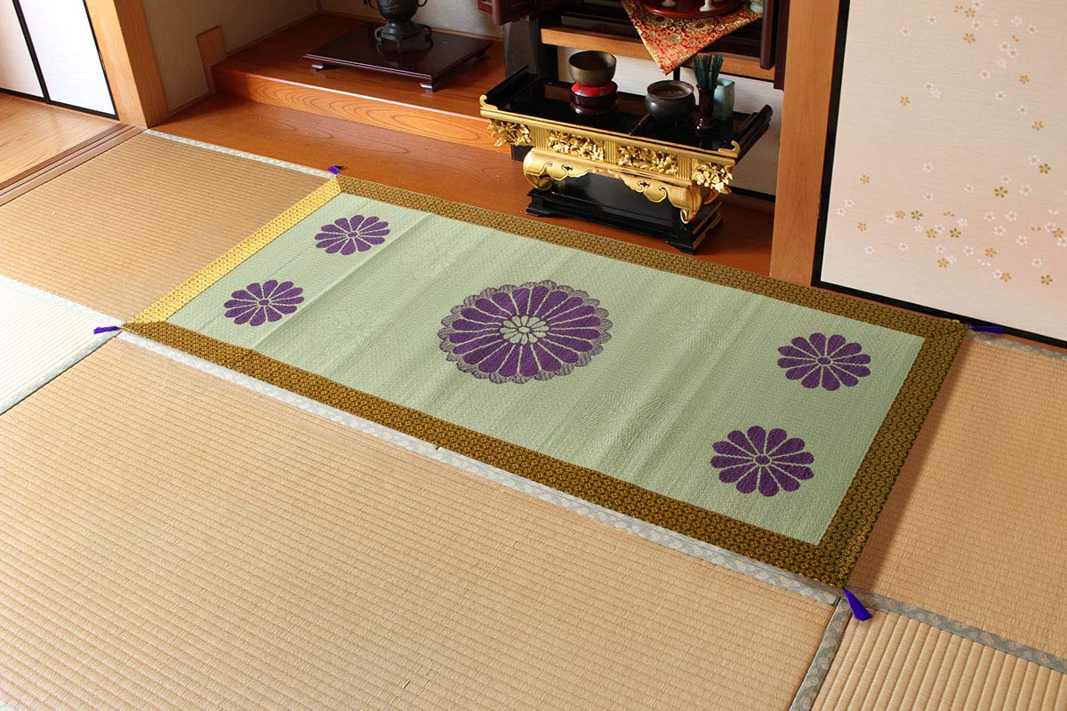 イケヒコ・コーポレーション い草 御前 仏前 ござ 国産 袋織 三千院 約88×180cm #3109259 ゴールド