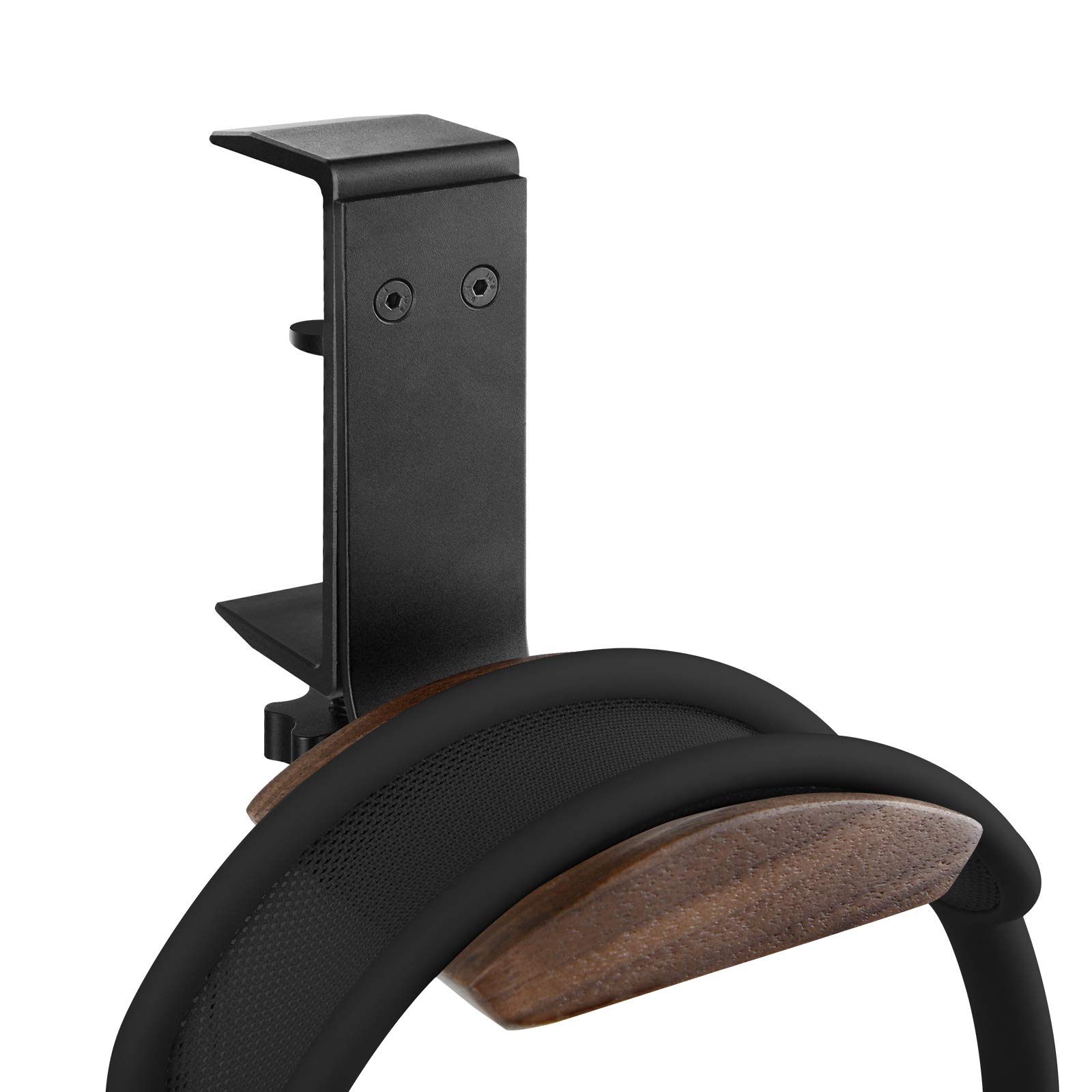 Geekria 木製ヘッドホンスタンド 金属クランプ式 ウォールナットヘッドバンドレスト付き 省スペース デスク用 AirPods Max/SONY対応