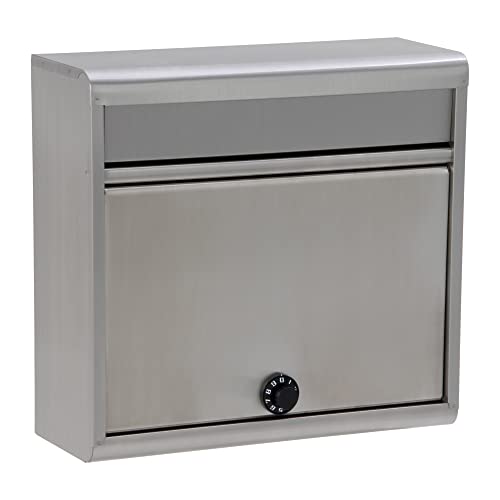 グリーンライフ ポスト 壁掛け【日本製】 サビにくい18-8ステンレス A4封筒(角形2号)対応 ダイヤル錠 P..