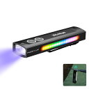 Wurkkos HD01 UV懐中電灯、充電式EDC懐中電灯、365nm UVライト付きLED懐中電灯、RGBライト付き1200ルーメンフラット懐中電灯、緊急用ポケットライト、ペットの尿検出-黒