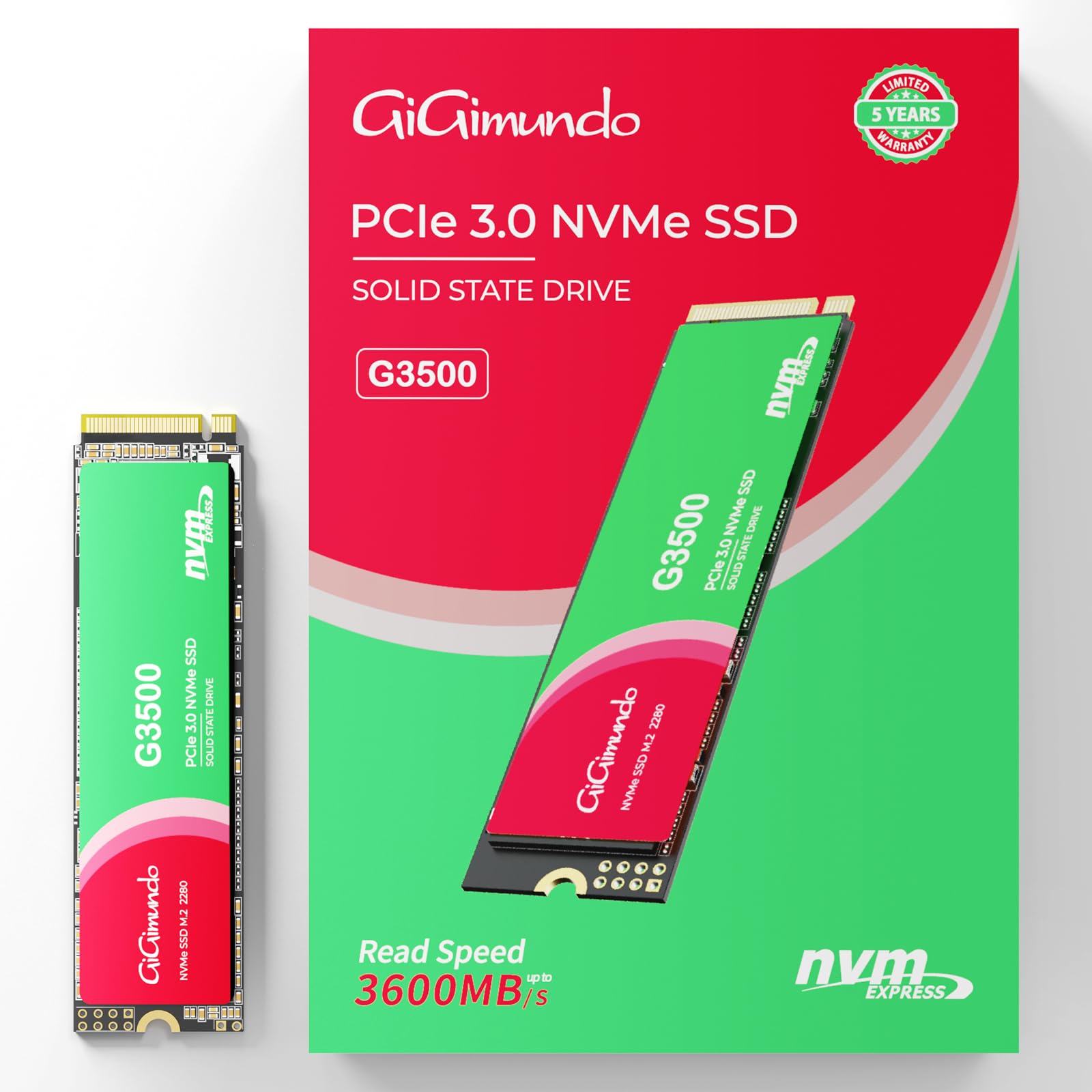 GiGimundo G3500 SSDڶȳо1TB 2280 NVMe PCIe Gen3.0x4 3D NAND/HMB/...