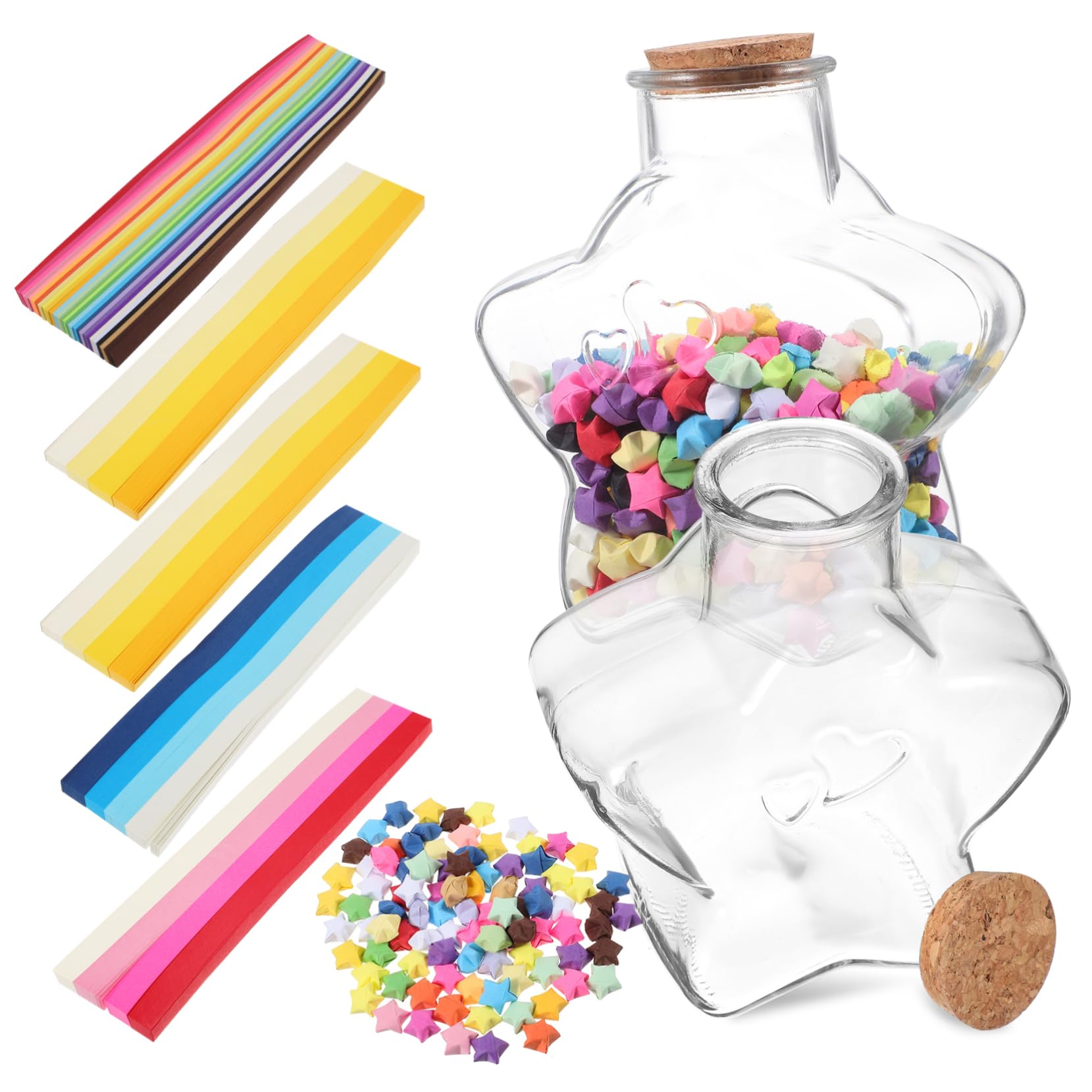 NUOLUX 1 セット ボトルの装飾を願っています 星 折り紙バルク ミニ フラスコ 結婚式のウィッシュボト..