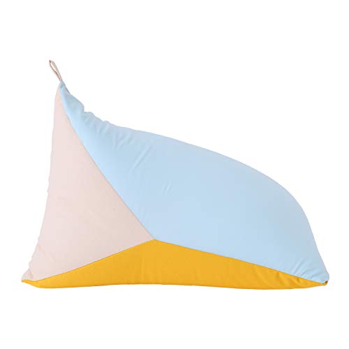 萩原 ビーズクッション ブルー/イエロー 約50×80×50cm 「テトラッド」 ビーズ 補充可能 カラフル 三角