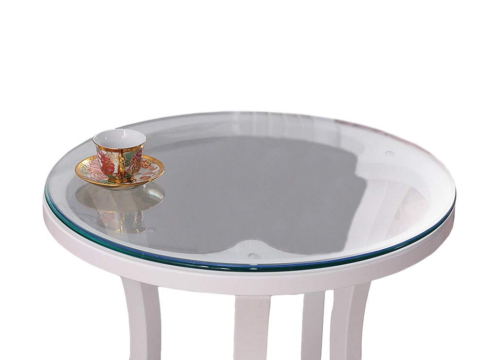 EGROON PVC製 テーブルクロス 透明 テーブルマット デスクマット ビニールマット テーブルカバー 円形 厚さ2mm 防水 耐熱 耐久 汚れ防止 円形 直径80cm