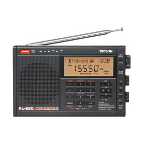 TECSUN PL-680 (黒) 2025年製造 FM/LW/MW/SW/AIR エアバンド BCL ラジオ 小型 高性能 短波ラジオ 混信除去機能 高感度 PSEマーク付き100V ACアダプター付属 日本語版説明書 トレンドコストVer.