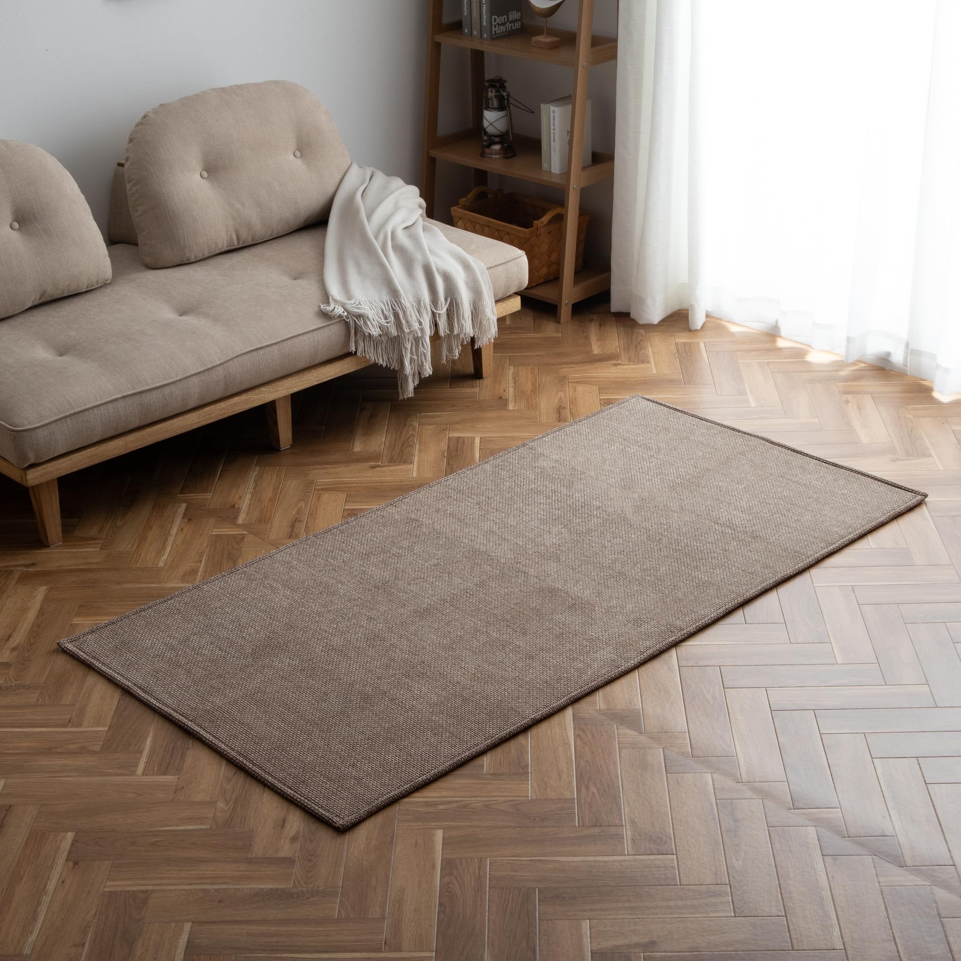 Rakuten - イケヒコ ラグ カーペット シェニール シェニフ 約90×180cm ブラウン 北欧 無地 1畳 ＃1281260061103